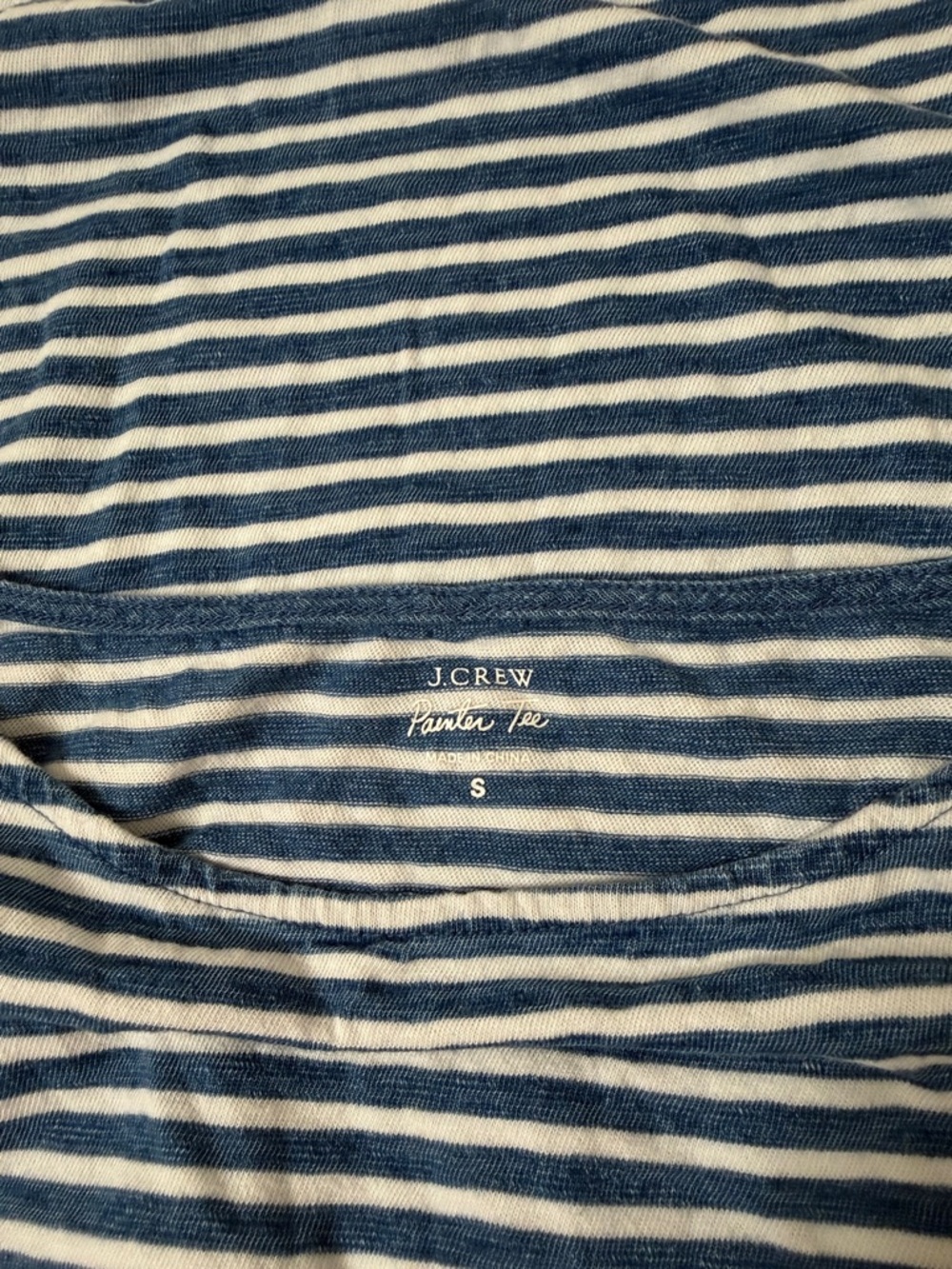 J. Crew 100% Cotton Striped Painter Tee Shirt - Picture 2 of 5